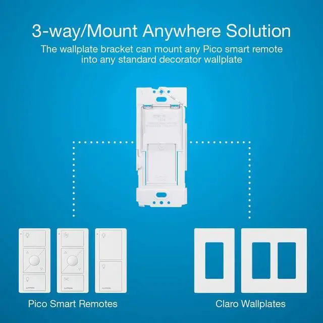 Alt view image 5 of 7 - Lutron Caséta Smart Home Dimmer Switch and Pico Remote Kit, Works with Alexa, Apple HomeKit, Ring, Google Assistant (Smart Hub Required) | P-PKG1WB-WH | White