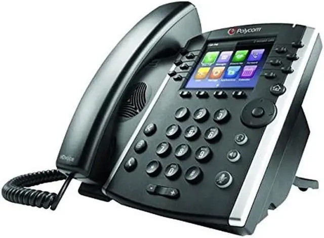 Main image of Poly - VVX 411 12-Line VOIP Business Phone (Polycom) - Desk Phone with Handset - POE - Power Supply Not Included - 3.5" Color Display