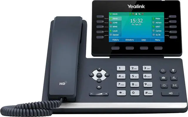Main image of Yealink T54W IP Phone, 16 VoIP Accounts. 4.3-Inch Color Display. USB 2.0, 802.11ac Wi-Fi, Dual-Port Gigabit Ethernet, 802.3af PoE, Power Adapter Not Included (SIP-T54W)