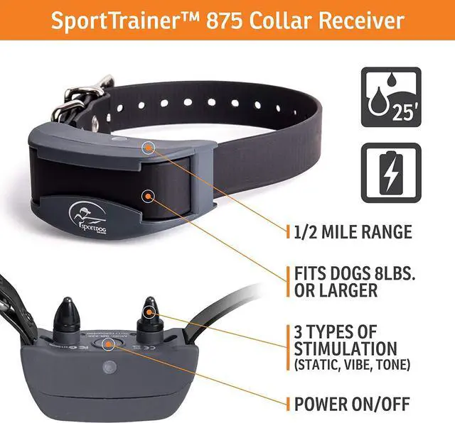 Alt view image 4 of 7 - SportTrainer 875 Remote Trainer - Bright, Easy to Read OLED Screen - 1/2 Mile Range - Waterproof, Rechargeable Dog Training Collar with Tone, Vibration, and Static