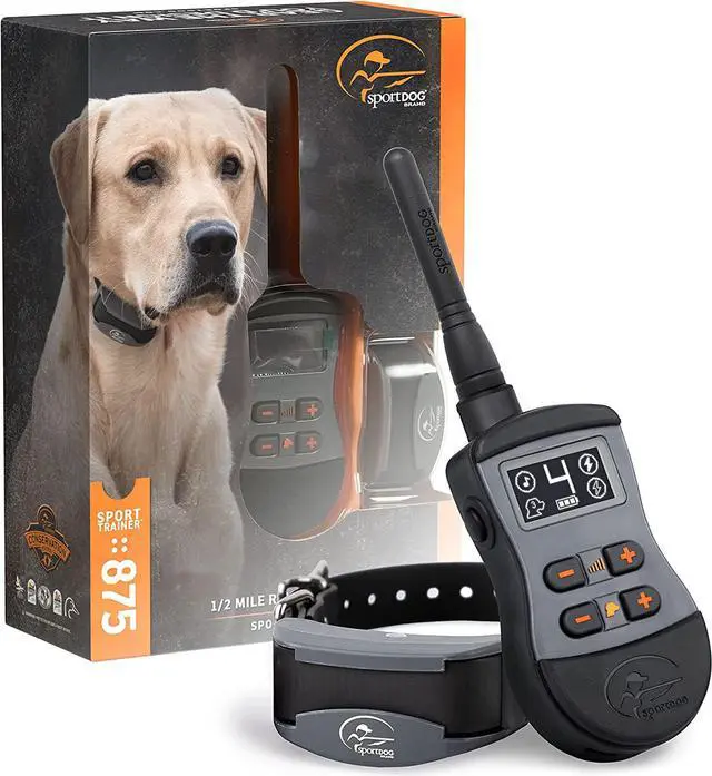 Main image of SportTrainer 875 Remote Trainer - Bright, Easy to Read OLED Screen - 1/2 Mile Range - Waterproof, Rechargeable Dog Training Collar with Tone, Vibration, and Static