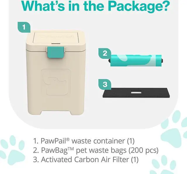 Alt view image 3 of 6 - Pet Waste Station, Dog poop trash can for outdoors, Heavy-Duty Dog Waste Bin with Activated Carbon Air Filter & DualVent Technology, Includes 200 PawBags - PawPail