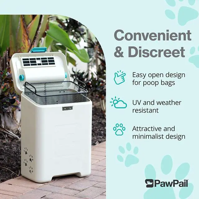 Alt view image 5 of 6 - Pet Waste Station, Dog poop trash can for outdoors, Heavy-Duty Dog Waste Bin with Activated Carbon Air Filter & DualVent Technology, Includes 200 PawBags - PawPail