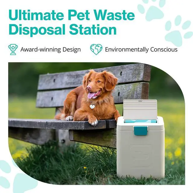 Alt view image 2 of 6 - Pet Waste Station, Dog poop trash can for outdoors, Heavy-Duty Dog Waste Bin with Activated Carbon Air Filter & DualVent Technology, Includes 200 PawBags - PawPail