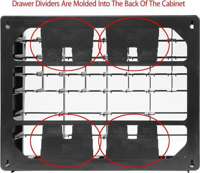 Alt view image 2 of 7 - 10144, 44 Drawer Plastic Parts Storage Hardware and Craft Cabinet, 20-Inch W x 6-Inch D x 16-Inch H, Red