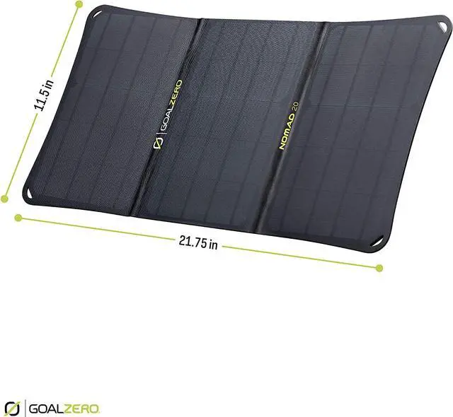 Alt view image 2 of 6 - Nomad 20, Foldable Monocrystalline 20 Watt Solar Panel with 8mm + USB Port, Portable Solar Panel Charger. Lightweight 18-22V 20W Solar Panel Charger with Adjustable Kickstand