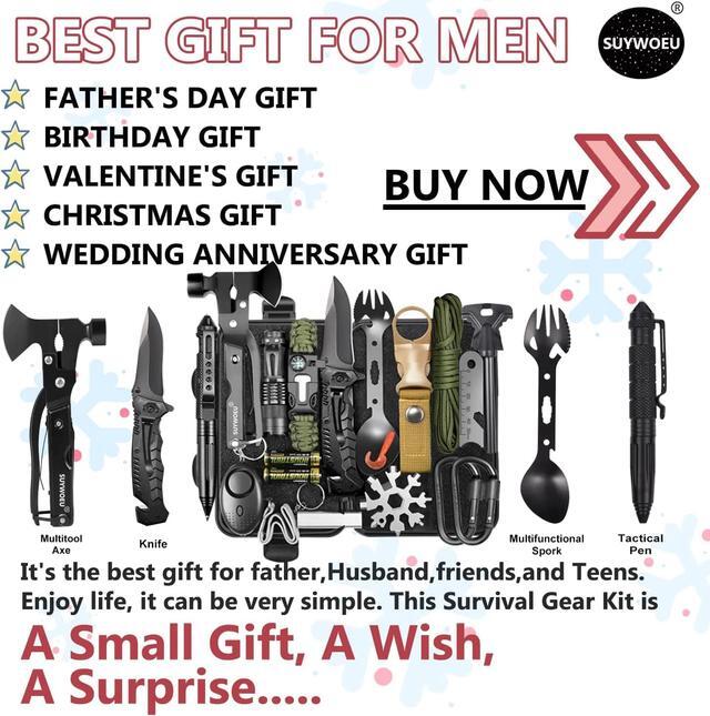 Alt view image 7 of 7 - Gifts for Men Dad Husband Fathers Day, Survival Gear and Equipment kit 21 in 1, Professional Cool Gadgets Stuff Tactical Tool, Gift Ideas for Him Teenage Boy Emergency Hunting Outdoors Camping Hiking