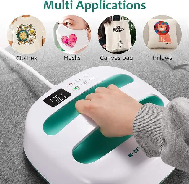 Alt view image 4 of 7 - Pression Heat Press Machine 9"x 9" Sublimation Machine for T-Shirts, 1150W with Overheat Protection, with 3X Transfer Vinyl Sheets and 1 x Blank Bag Included, Mint
