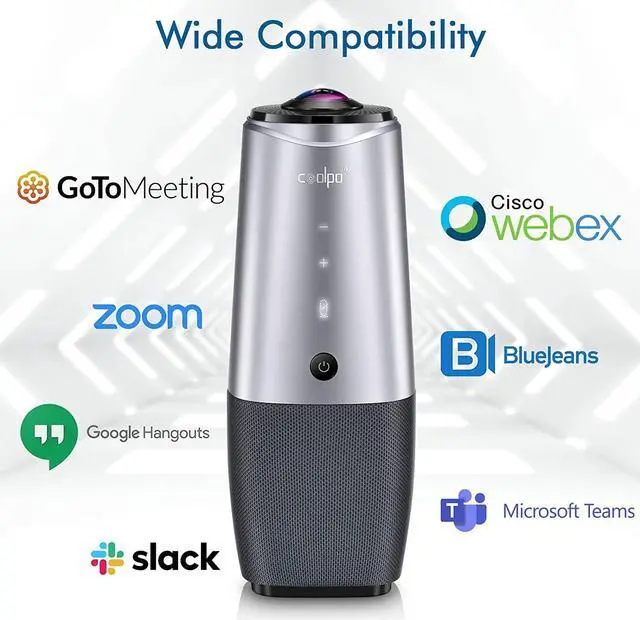 Alt view image 7 of 7 - Video Conference Camera - 4K Conference Camera with Microphone, 360° View Conference Camera, AI-Sensor Facecapture Camera with 4 Microphone, All-in-One Conference Webcam for Zoom Skype Hangout Meeting