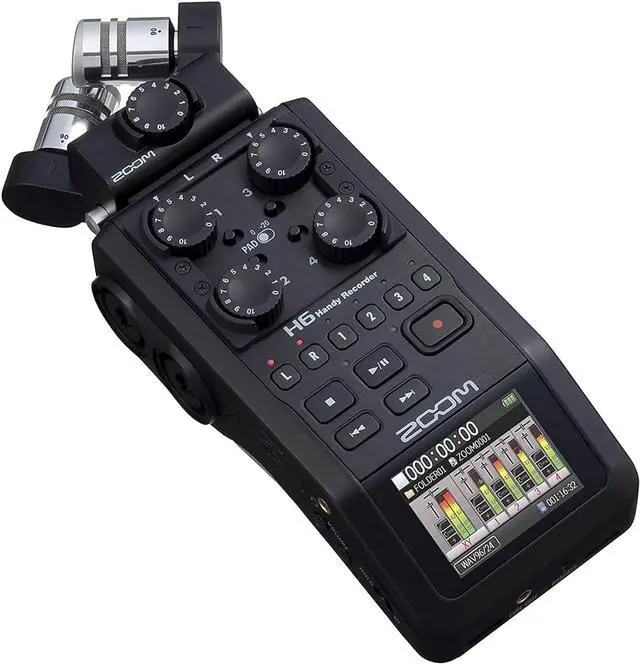 Alt view image 5 of 7 - Zoom H6 Portable Recorder Kit with a Custom Windbuster, AD-17 AC Adapter and a 16GB SDHC Memory Card Ultra