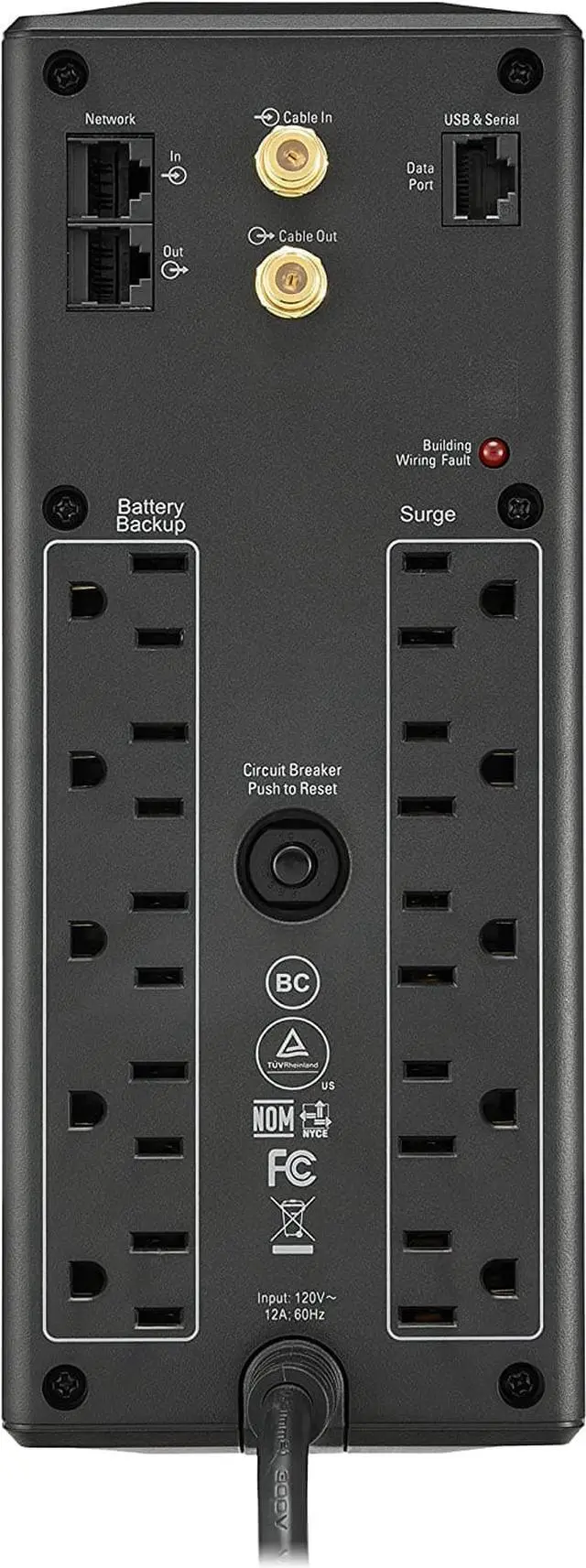 Alt view image 4 of 4 - APC UPS 1500VA UPS Battery Backup and Surge Protector, BX1500M Backup Battery Power Supply, AVR, Dataline Protection