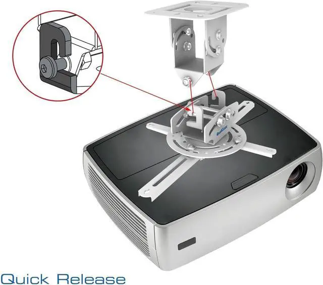 Alt view image 3 of 7 - PRB-717-Wht Ceiling Mount Projector Accessory