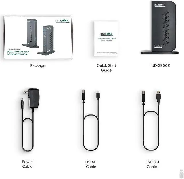 Alt view image 7 of 7 - USB 3.0 and USB-C Universal Laptop Docking Station for Windows and Mac (Dual Video HDMI, Gigabit Ethernet, Audio, 6 USB Ports)