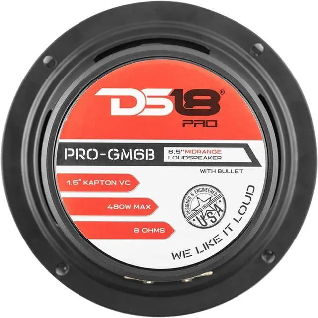 Alt view image 4 of 7 - 4 DS18 PRO-GM6B 6.5" Midrange Car Speakers 4 PRO-TWX1/BK Aluminum Super Tweeters