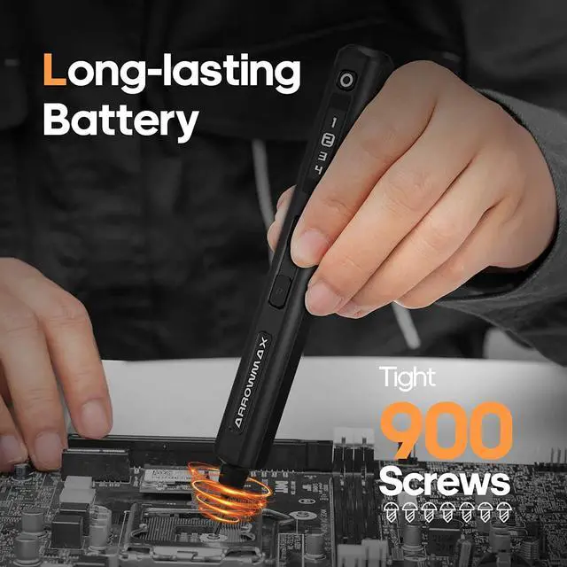 Alt view image 7 of 7 - Electric Screwdriver- AM ARROWMAX Cordless Precision Screwdriver Set with 34 Magnetic Precision Bits,4 Gears Torque,Rechargeable Portable Repair Tool Kit for Electronics Laptop Glasses Watch (SES)