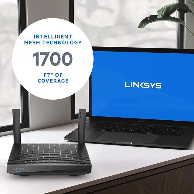 Alt view image 3 of 7 - Linksys Mesh Wifi 6 Router, Dual-Band, 1,700 Sq. ft Coverage, 25+ Devices, Speeds up to (AX1800) 1.8Gbps - MR7350