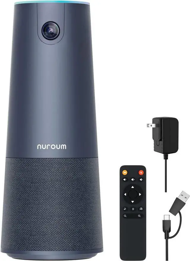 Main image of NUROUM 2K 1080p 60fps FHD Webcam with 4 Microphones&Speaker, All-in-One Conference Web with Remote Control, Ultra Wide-Angle 120° Camera with 16ft Voice Pickup, AI Noise-Cancel for Zoom/Skype/Teams