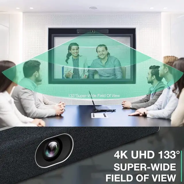 Alt view image 6 of 7 - Yealink Video and Audio Conferencing System Conference Room Camera Video Bar UVC40 for Office Meeting Rooms Teams Zoom Certified 133° Super Wide Angle Lens Speaker Tracking
