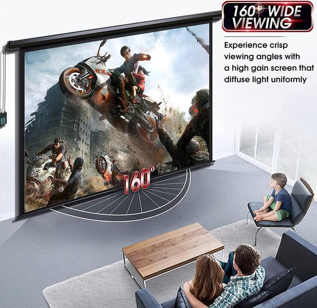 Alt view image 7 of 7 - 100" Motorized Projector Screen - Indoor and Outdoor Movies Screen 100 inch Electric 4:3 Projector Screen W/Remote Control