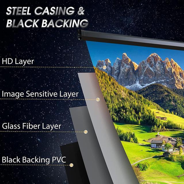 Alt view image 5 of 7 - 100" Motorized Projector Screen - Indoor and Outdoor Movies Screen 100 inch Electric 4:3 Projector Screen W/Remote Control