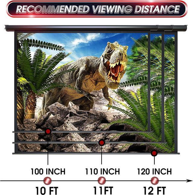 Alt view image 4 of 7 - 100" Motorized Projector Screen - Indoor and Outdoor Movies Screen 100 inch Electric 4:3 Projector Screen W/Remote Control