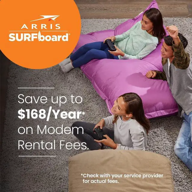 Alt view image 2 of 6 - ARRIS Surfboard S33 DOCSIS Surfboard S33 DOCSIS 3.1 Multi-Gigabit Cable Modem | Approved for Comcast Xfinity, Cox, Spectrum & More | 1 & 2.5 Gbps Ports | 2.5 Gbps Max Internet Speeds | 4 OFDM Channels