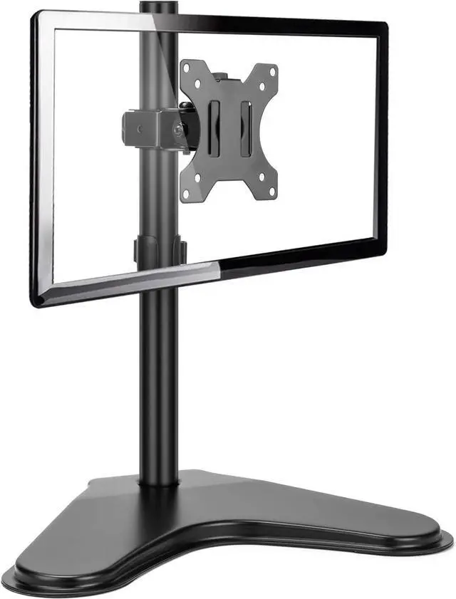 Main image of Single Monitor Mount, Monitor Arm Desk Stand for 13 to 32" Computer, Freestanding Heavy Duty Steel Base, Adjustable Height Full Motion Swivel VESA 75x75mm/100x100mm, Weight Holds up to 17.6 lbs