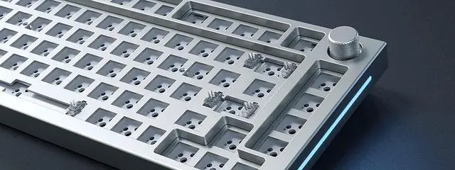 Alt view image 6 of 7 - Glorious Gaming Mechanical Gaming Keyboard - GMMK Pro Series - Custom Keyboard - TKL Hot Swappable Keyboard - Barebones - Premium Wired RGB 75% Percent Keyboard - White Ice ANSI