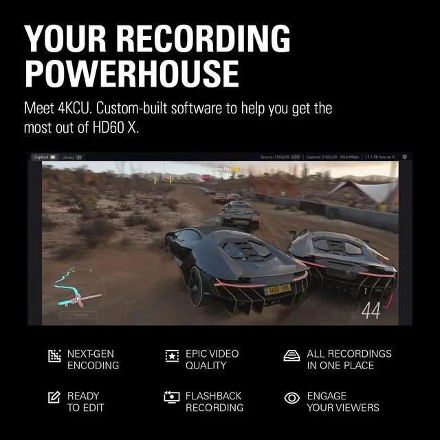 Alt view image 5 of 7 - Elgato HD60 X External Capture Card - Stream and record in 1080p60 HDR10 or 4K30 HDR10 with ultra-low latency on PS5, PS4/Pro, Xbox Series X/S, Xbox One X/S, in OBS and more, works with PC and Mac