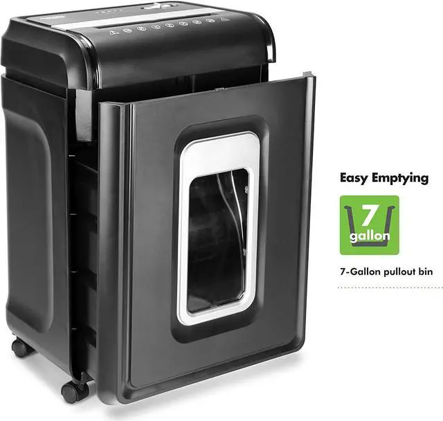 Alt view image 4 of 7 - Aurora AU1880XA Heavy Duty Anti-Jam 18-Sheet Crosscut Shredder/60 Min Run Time/ 7-Gallon Pullout Basket and Casters