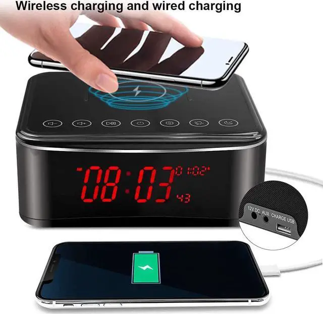 Alt view image 5 of 7 - Hidden Spy Cameras with Video,Aiwaylar Cameras espias ocultas Nanny Cam,WiFi Secret Camera 4K with Bluetooth Speaker,Night Vision,Alarm Clock,Wireless Charger,160°View Angle for Indoor Home-2.4G/5G