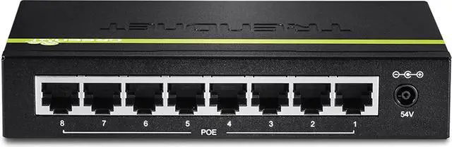 Alt view image 5 of 7 - TRENDnet 8-Port Gigabit PoE+ Switch, 8 x Gigabit PoE+ Ports, 123W PoE Power Budget, 16 Gbps Switching Capacity, Desktop Switch, Ethernet Network Switch, Metal, Lifetime Protection, Black, TPE-TG80G