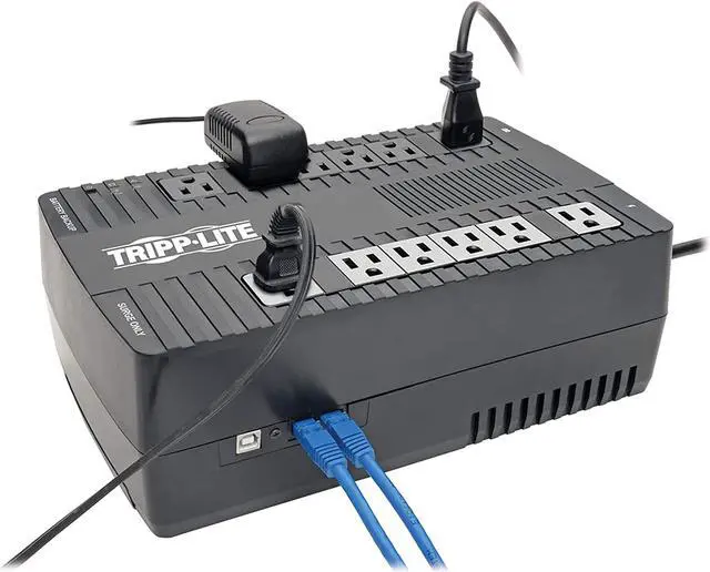 Main image of Tripp Lite AVR750U 750VA UPS Battery Backup, 450W AVR Line Interactive, USB, Ultra-Compact, Black
