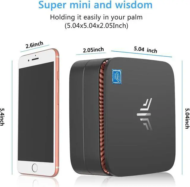 Alt view image 3 of 7 - AK1 Mini PC Windows 10 Pro, KAMRUI 4K Mini Computer Intel Celeron J3455 Processor(up to 2.3GHz) Micro Desktop PC, 4GB DDR3/64GB eMMC, 2.4G+5G Dual WiFi, Gigabit Ethernet, BT 4.2