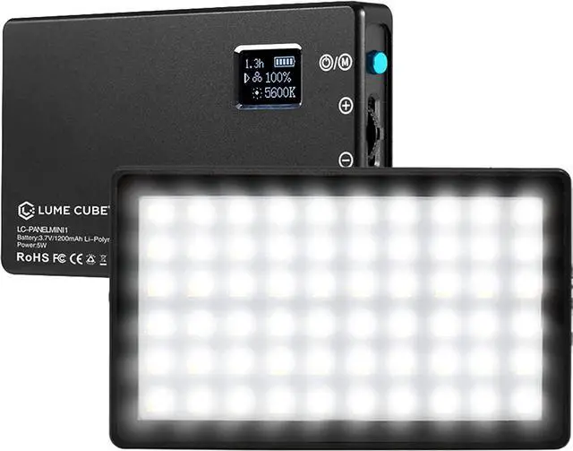 Main image of Bicolor Panel Mini LED Light for Professional DSLR Cameras | Adjustable Panel Mini, LCD Display | Photo and Video Lighting, Long Battery Life | Fits Sony, Nikon, Canon, Fuji, Panasonic