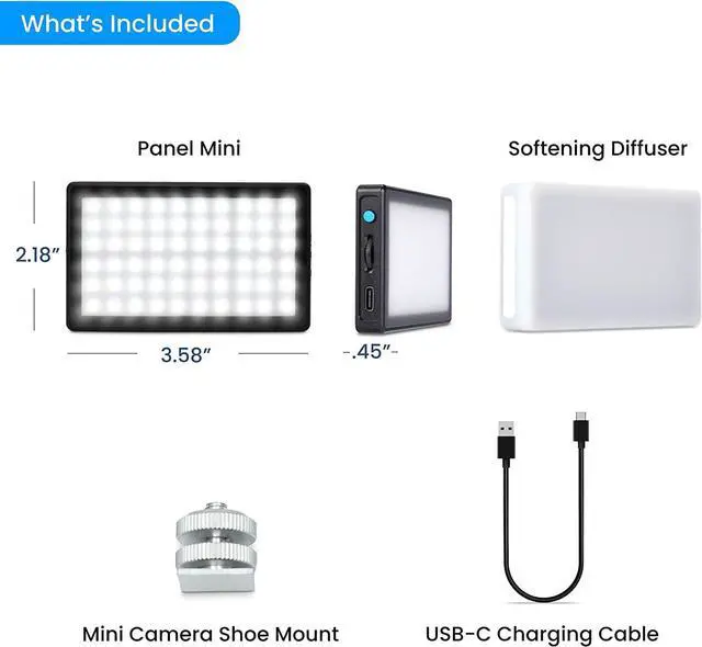 Alt view image 2 of 7 - Bicolor Panel Mini LED Light for Professional DSLR Cameras | Adjustable Panel Mini, LCD Display | Photo and Video Lighting, Long Battery Life | Fits Sony, Nikon, Canon, Fuji, Panasonic