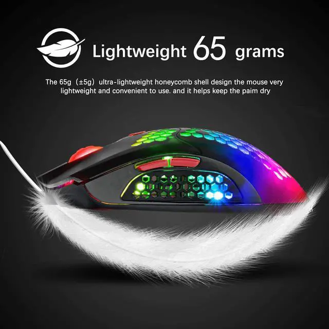 Zhhcyyds M5 RGB Lightweight Wired Gaming Mouse with 12000