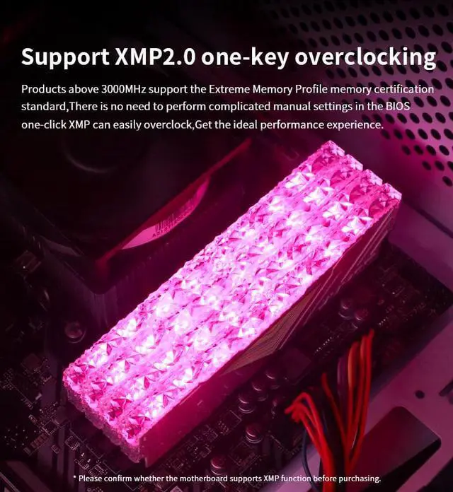 JUHOR DDR4 Ram 16 GB (8 GBx2) 3200 MHz PC4-25600 288-pins CL18 1.35V Niet-ECC Ongebufferde UDIMM Desktop Dual Channel SDRAM PC Computer Geheugenmodule met koellichaam (rood