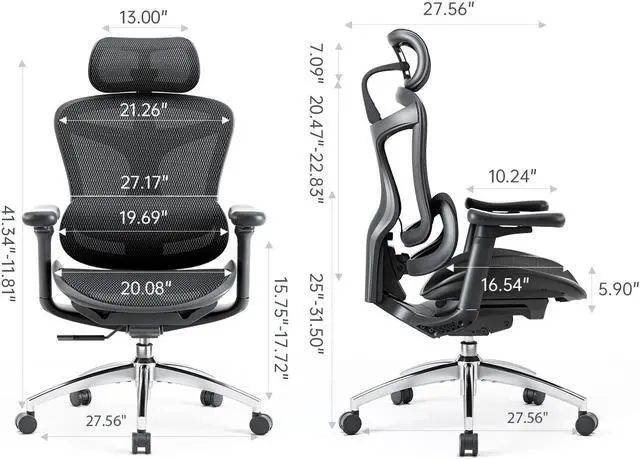 Alt view image 7 of 7 - SIHOO Doro-C300 Ergonomic Office Chair-4 Positions Adjustable Backrest, 3 Positions Adjustment Recline, 3D Armrests, Computer Chair with Auto-Adaptive Lumbar Support, 300lb Mesh Office Chair(Black)