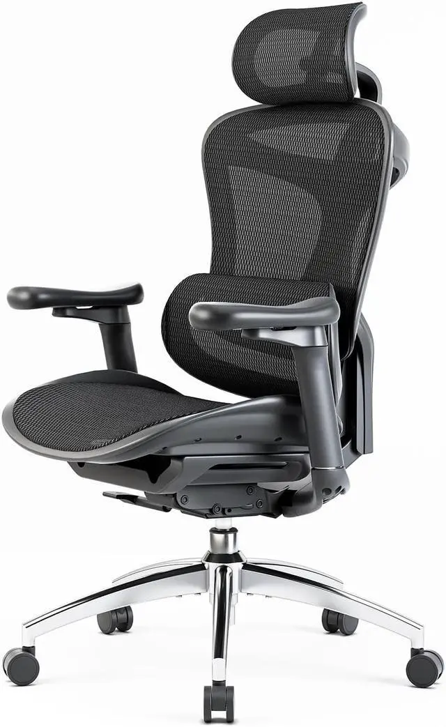 Alt view image 5 of 7 - SIHOO Doro-C300 Ergonomic Office Chair-4 Positions Adjustable Backrest, 3 Positions Adjustment Recline, 3D Armrests, Computer Chair with Auto-Adaptive Lumbar Support, 300lb Mesh Office Chair(Black)