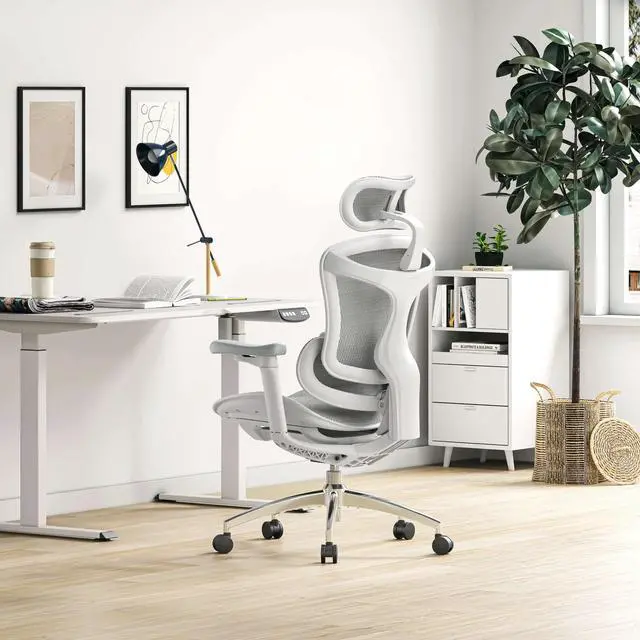 Alt view image 2 of 6 - SIHOO Doro-C300 Ergonomic Office Chair-4 Positions Adjustable Backrest, 3 Positions Adjustment Recline, 3D Armrests, Computer Chair with Auto-Adaptive Lumbar Support, 300lb Mesh Office Chair (Gray)