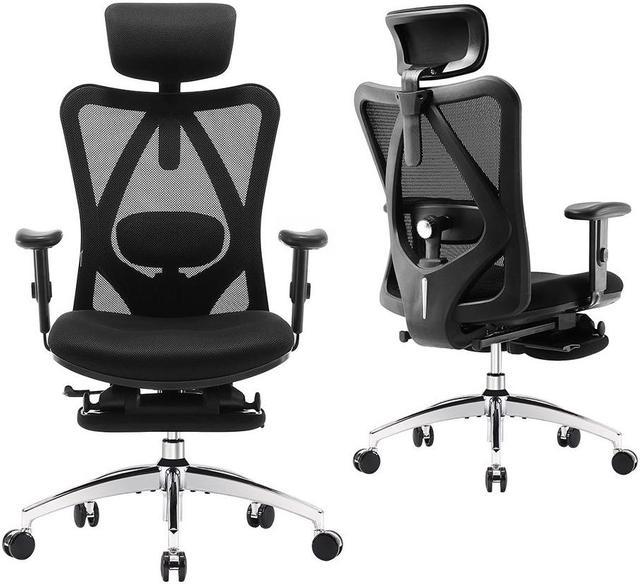 SIHOO High-Back Mesh Office Chair, Ergonomic Chair for Desk, Breathable  Mesh Design Adjustable Headrests Chair Backrest and Armrest, for Home Office,  Black 