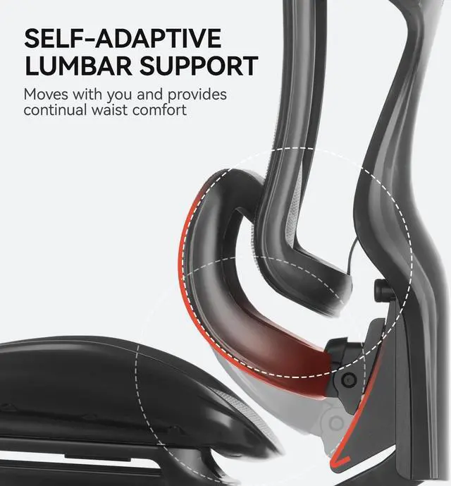 Alt view image 4 of 7 - SIHOO Doro-C300 Ergonomic Office Chair-4 Positions Adjustable Backrest, 3 Positions Adjustment Recline, 3D Armrests, Computer Chair with Auto-Adaptive Lumbar Support, 300lb Mesh Office Chair(Black)