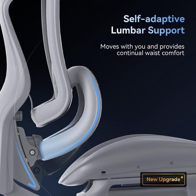 Alt view image 5 of 7 - Sihoo Doro C300  Pro High Back Ergonomic Office Chair with Dual
Dynamic Lumbar Support and Adjustable Seat Depth, Big and Tall chair for 300lbs, Gaming Chair with 6D Armrests Gray