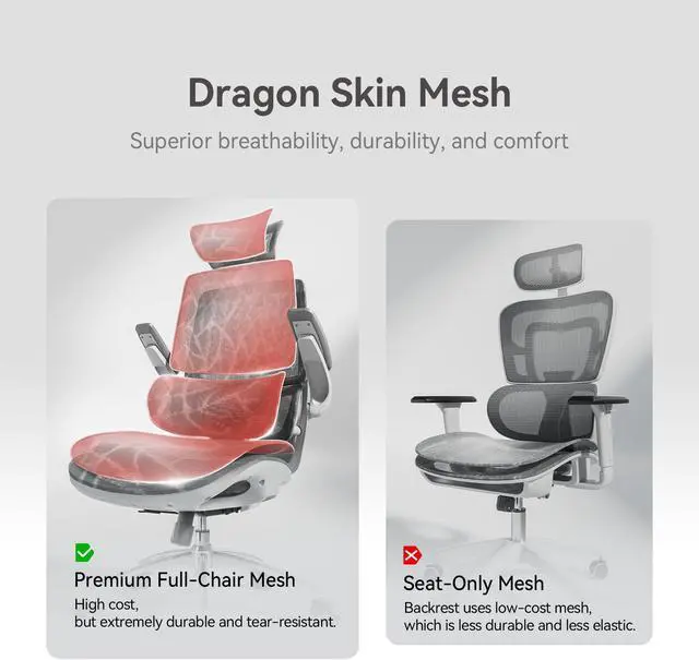 Alt view image 5 of 7 - SIHOO M59AS Ergonomic Office Chair, Computer Chair with 3D Flip-up Armrests, Dual Backrest with Dynamic Adaptive Lumbar Support