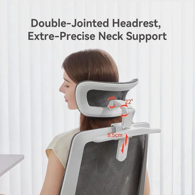 Alt view image 7 of 7 - SIHOO M59AS Ergonomic Office Chair, Computer Chair with 3D Flip-up Armrests, Dual Backrest with Dynamic Adaptive Lumbar Support