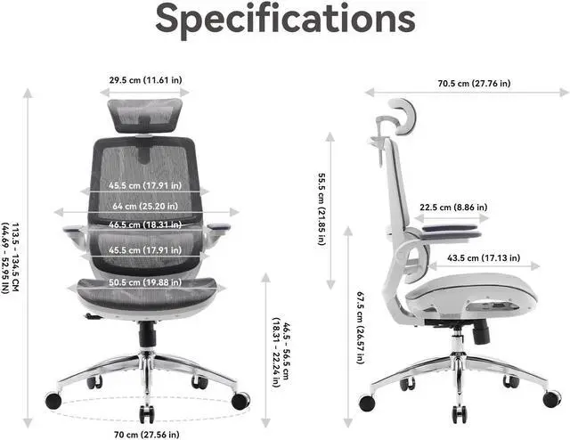Alt view image 2 of 7 - SIHOO M59AS Ergonomic Office Chair, Computer Chair with 3D Flip-up Armrests, Dual Backrest with Dynamic Adaptive Lumbar Support