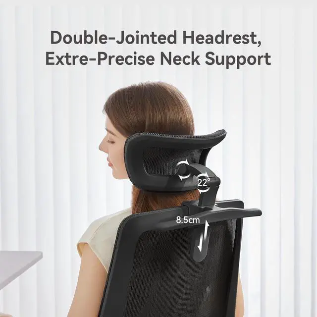 Alt view image 7 of 7 - SIHOO M59AS Ergonomic Office Chair, Computer Chair with 3D Flip-up Armrests, Dual Backrest with Dynamic Adaptive Lumbar Support Black
