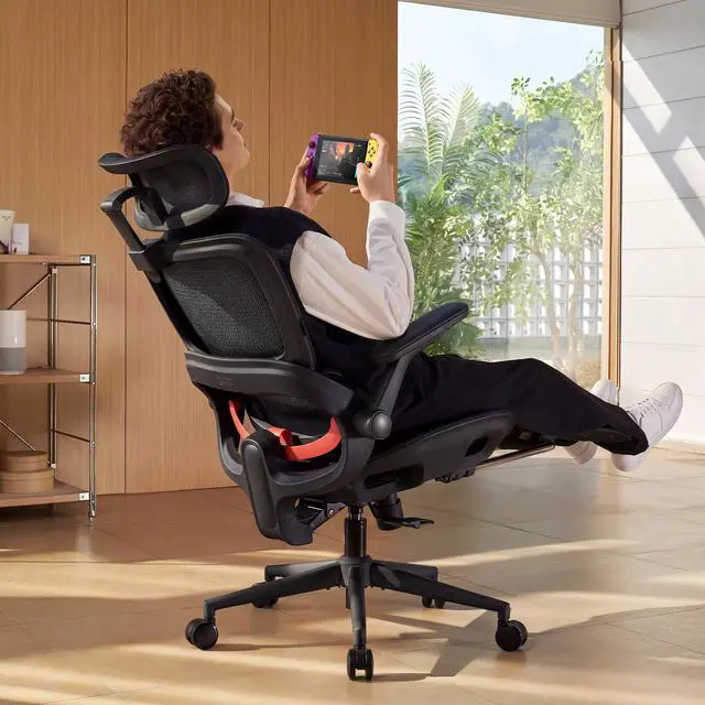 Main image of SIHOO B100 PRO Gaming Chair with Footrest, Breathable High Back Mesh Chair, Adaptive Dynamic Lumbar Ergonomic Office Chair, 4D Flip-up Armrest Computer Chair for Gaming & Home Office, Teen, 300lb