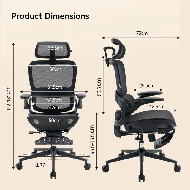 Alt view image 2 of 7 - SIHOO B100 PRO Gaming Chair with Footrest, Breathable High Back Mesh Chair, Adaptive Dynamic Lumbar Ergonomic Office Chair, 4D Flip-up Armrest Computer Chair for Gaming & Home Office, Teen, 300lb
